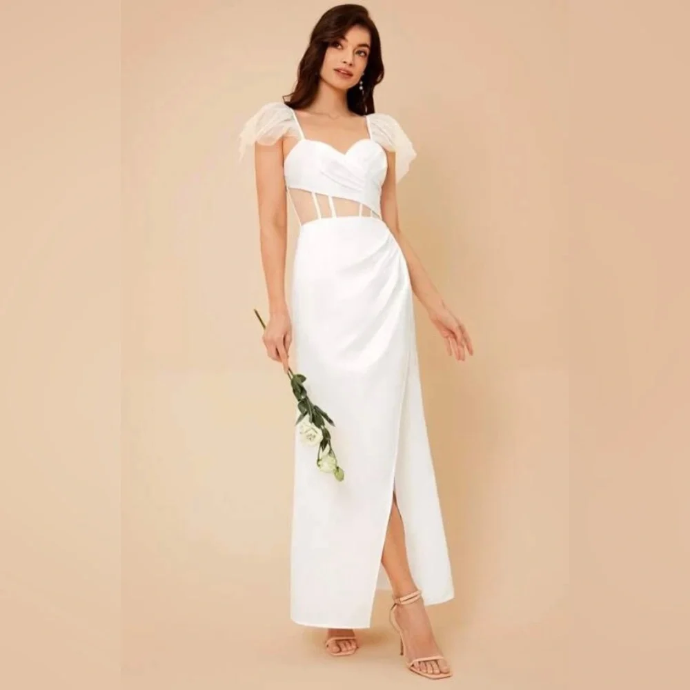 Mesh Ruffle Wedding Dress $26 XL - Picture 1 of 7
